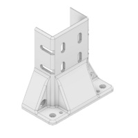 MODULAR SOLUTIONS FOOT 45MM X 90MM (4)SIDED FOOT W/11MM FLOOR ANCHOR HOLES